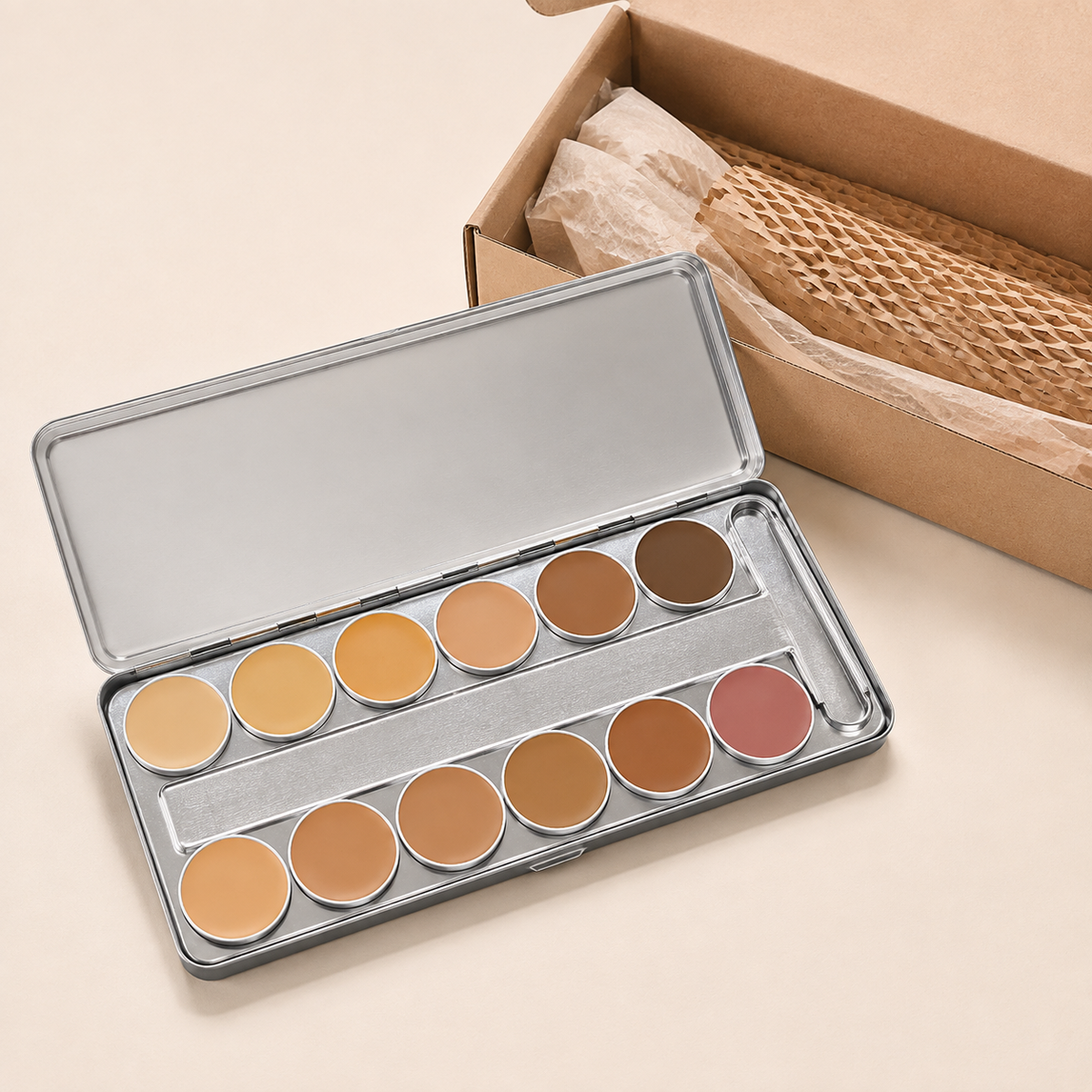 Custom Dermacolor palette prepared according to the confirmed composition