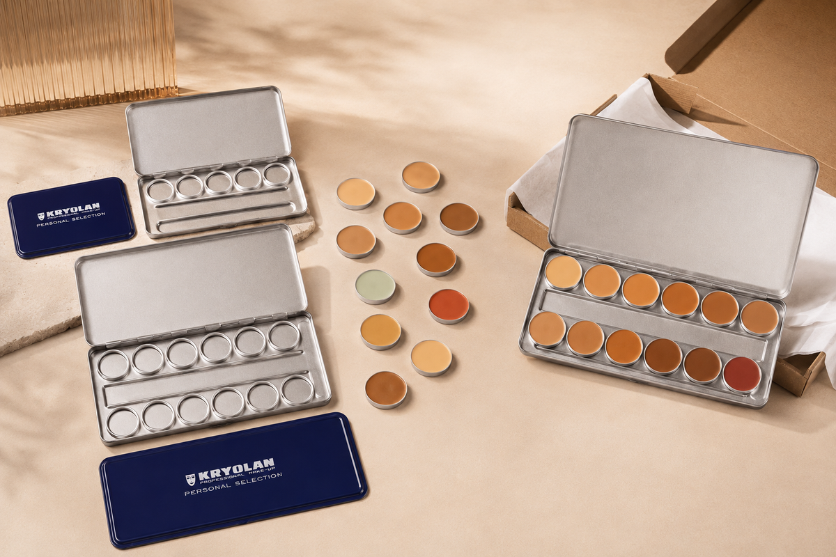 Dermacolor cases, assembled palettes and loose refills