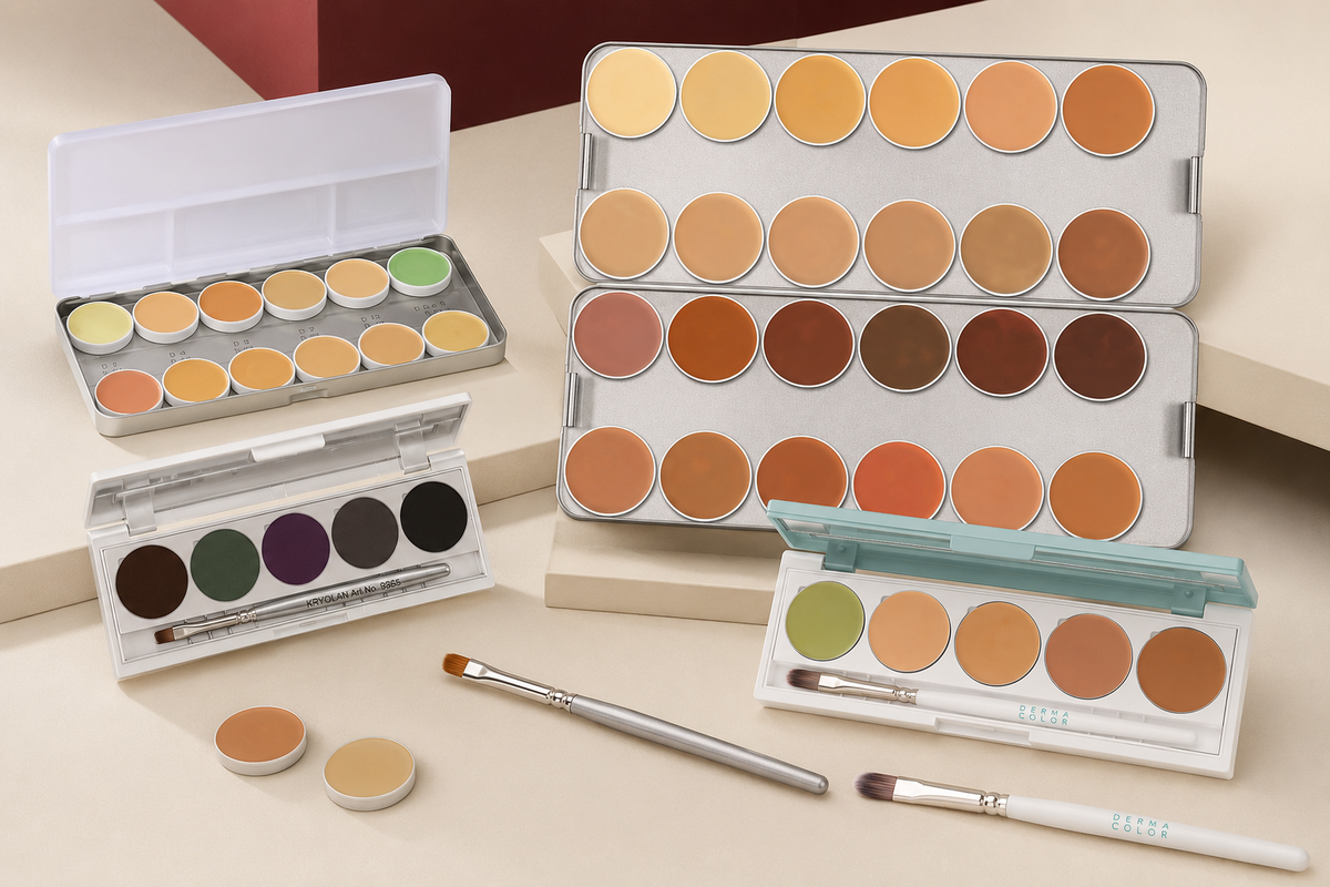 Professional makeup palettes and complexion products