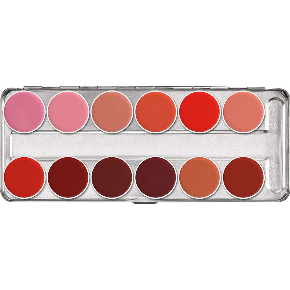 Kryolan Lip Color Palette — 12 Colors